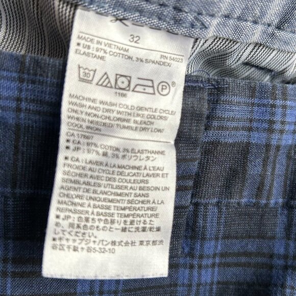 Banana republic Men's plaid shorts in navy blue and black size 32 - Picture 11 of 12